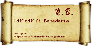 Mátéfi Benedetta névjegykártya